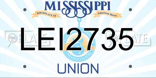 LEI2735 Mississippi License Plate