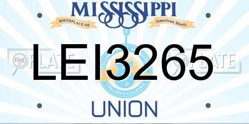 LEI3265 Mississippi License Plate