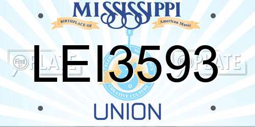 LEI3593 Mississippi License Plate