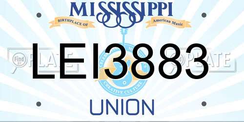 LEI3883 Mississippi License Plate
