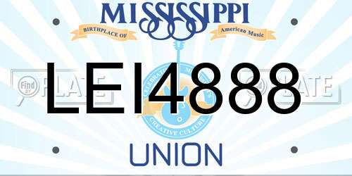LEI4888 Mississippi License Plate