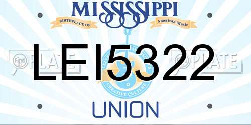 LEI5322 Mississippi License Plate