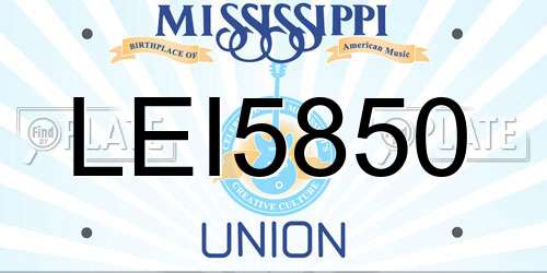LEI5850 Mississippi License Plate