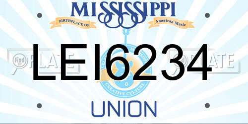 LEI6234 Mississippi License Plate