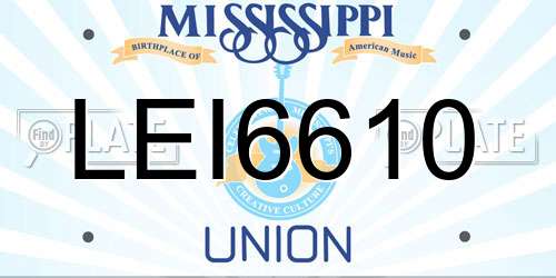 LEI6610 Mississippi License Plate