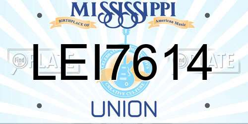 LEI7614 Mississippi License Plate