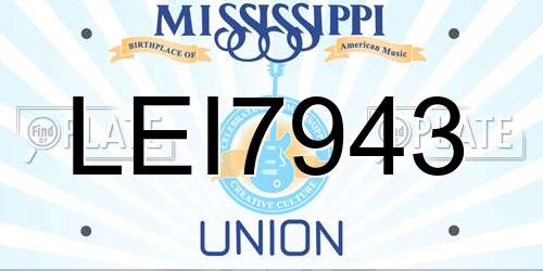 LEI7943 Mississippi License Plate