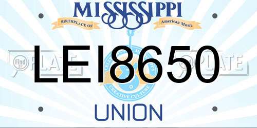 LEI8650 Mississippi License Plate