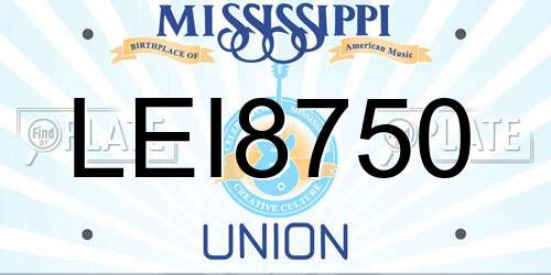 LEI8750 Mississippi License Plate