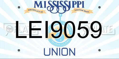 LEI9059 Mississippi License Plate