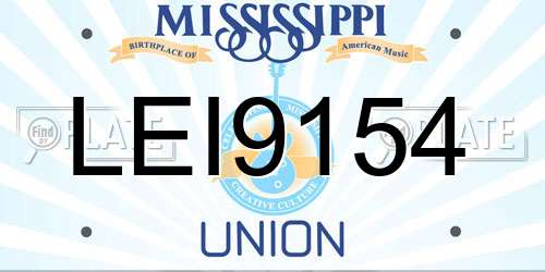 LEI9154 Mississippi License Plate