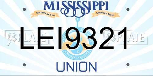 LEI9321 Mississippi License Plate