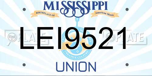 LEI9521 Mississippi License Plate