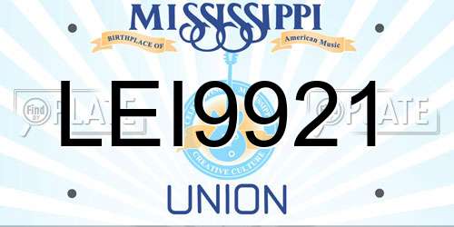 LEI9921 Mississippi License Plate