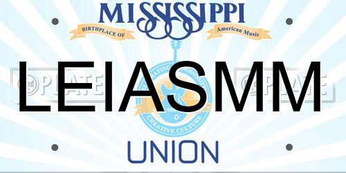 LEIASMM Mississippi License Plate
