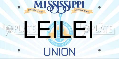 LEILEI Mississippi License Plate