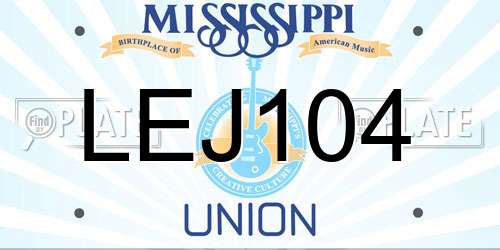LEJ104 Mississippi License Plate