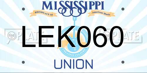 LEK060 Mississippi License Plate