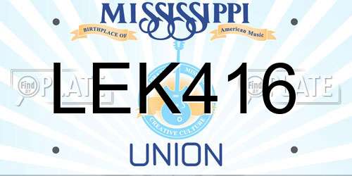 LEK416 Mississippi License Plate
