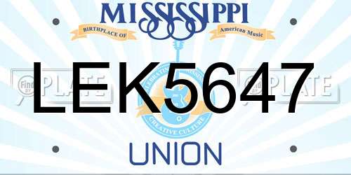 LEK5647 Mississippi License Plate