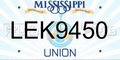LEK9450 Mississippi License Plate