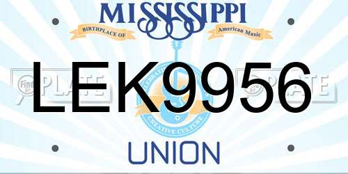 LEK9956 Mississippi License Plate