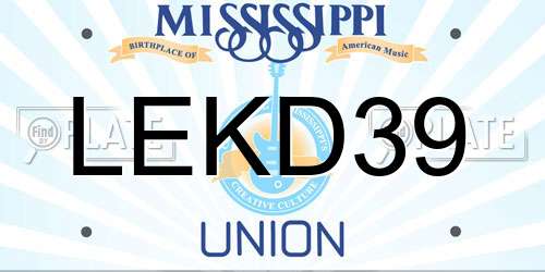 LEKD39 Mississippi License Plate