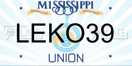 LEKO39 Mississippi License Plate