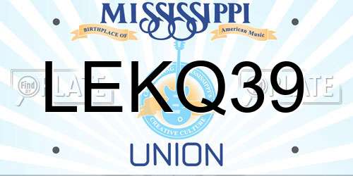 LEKQ39 Mississippi License Plate