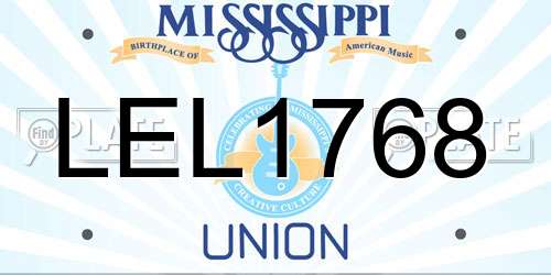 LEL1768 Mississippi License Plate