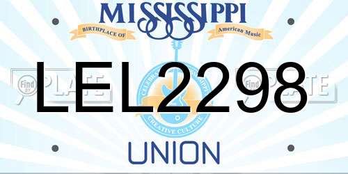 LEL2298 Mississippi License Plate