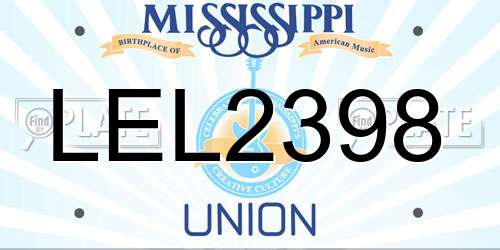 LEL2398 Mississippi License Plate