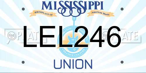 LEL246 Mississippi License Plate