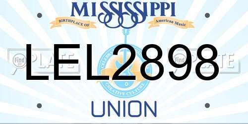 LEL2898 Mississippi License Plate
