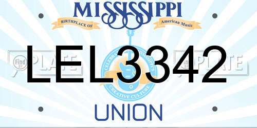 LEL3342 Mississippi License Plate