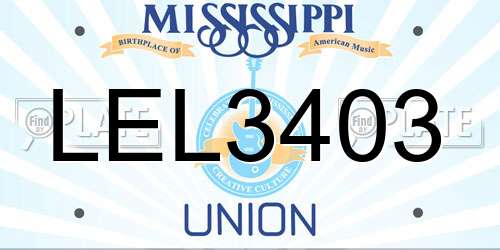 LEL3403 Mississippi License Plate