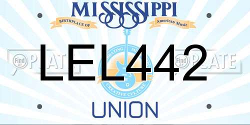LEL442 Mississippi License Plate