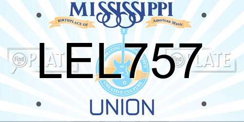 LEL757 Mississippi License Plate