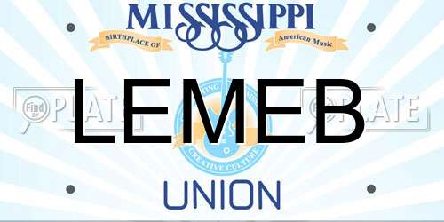 LEMEB Mississippi License Plate