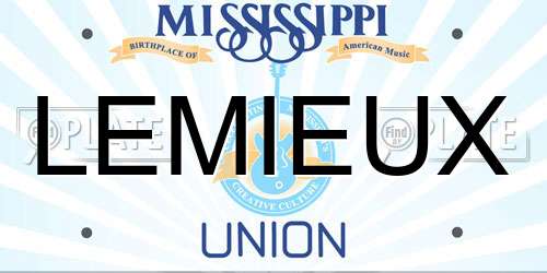 LEMIEUX Mississippi License Plate