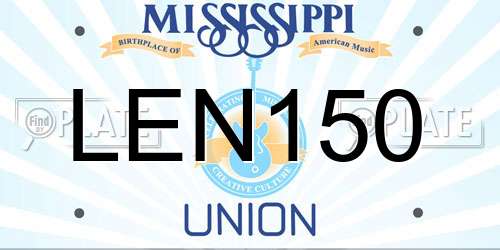LEN150 Mississippi License Plate