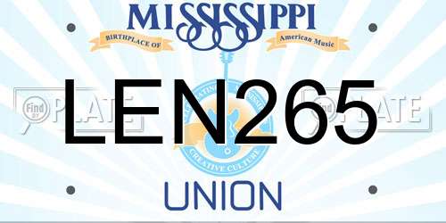 LEN265 Mississippi License Plate
