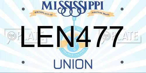LEN477 Mississippi License Plate