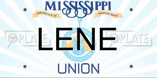 LENE Mississippi License Plate
