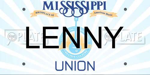 LENNY Mississippi License Plate