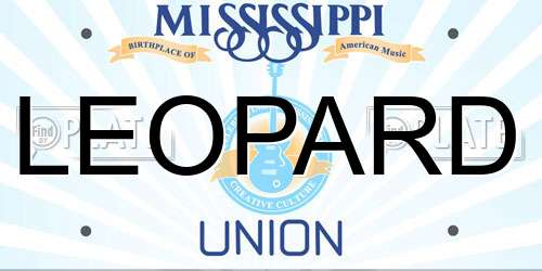 LEOPARD Mississippi License Plate