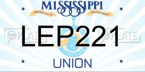 LEP221 Mississippi License Plate
