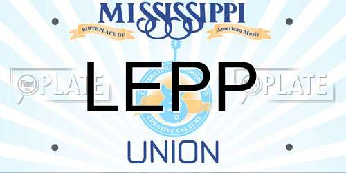 LEPP Mississippi License Plate