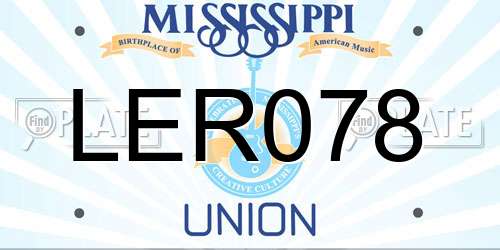 LER078 Mississippi License Plate