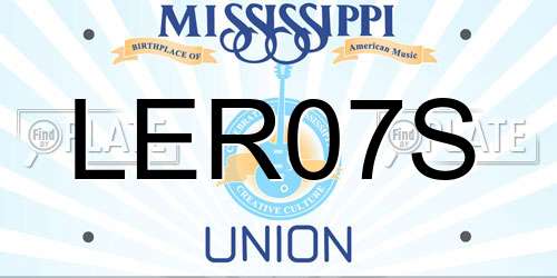 LER07S Mississippi License Plate